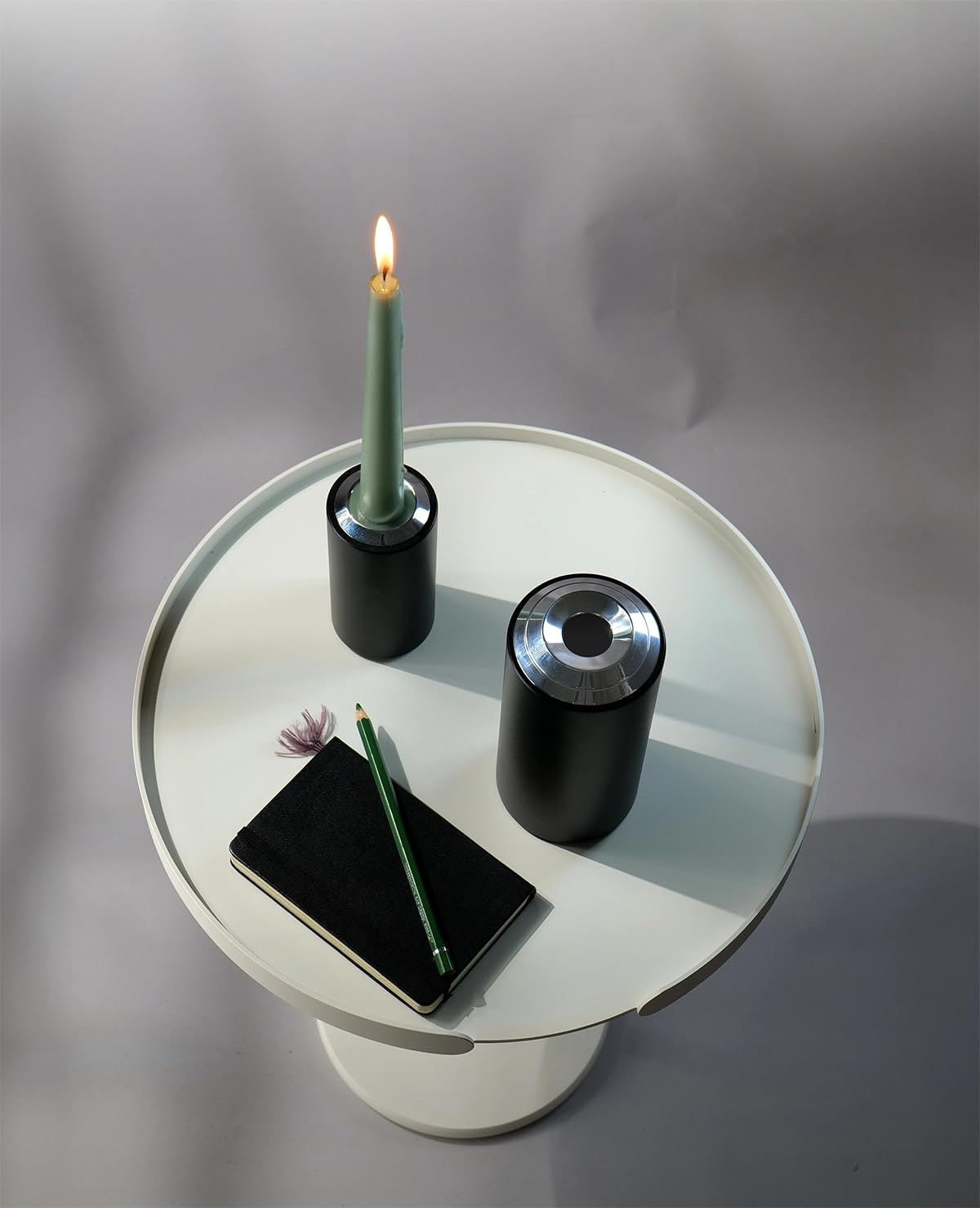 Kerzenständer Metall 3er-Set – Minimalistischer 2-in-1 Kerzenhalter für Stabkerzen & Teelichter, pulverbeschichtet & Kratzfest, Design Aluminium Set Twist von Siqual Design (Schwarz)