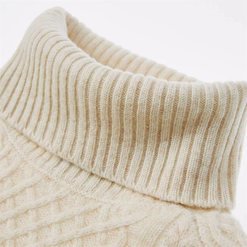 keusyoi Frauen Strickpullover 100% Merino Wolle Rollkragen Langarm Pullover Winter Herbst Pullover Top Weibliche Pullover