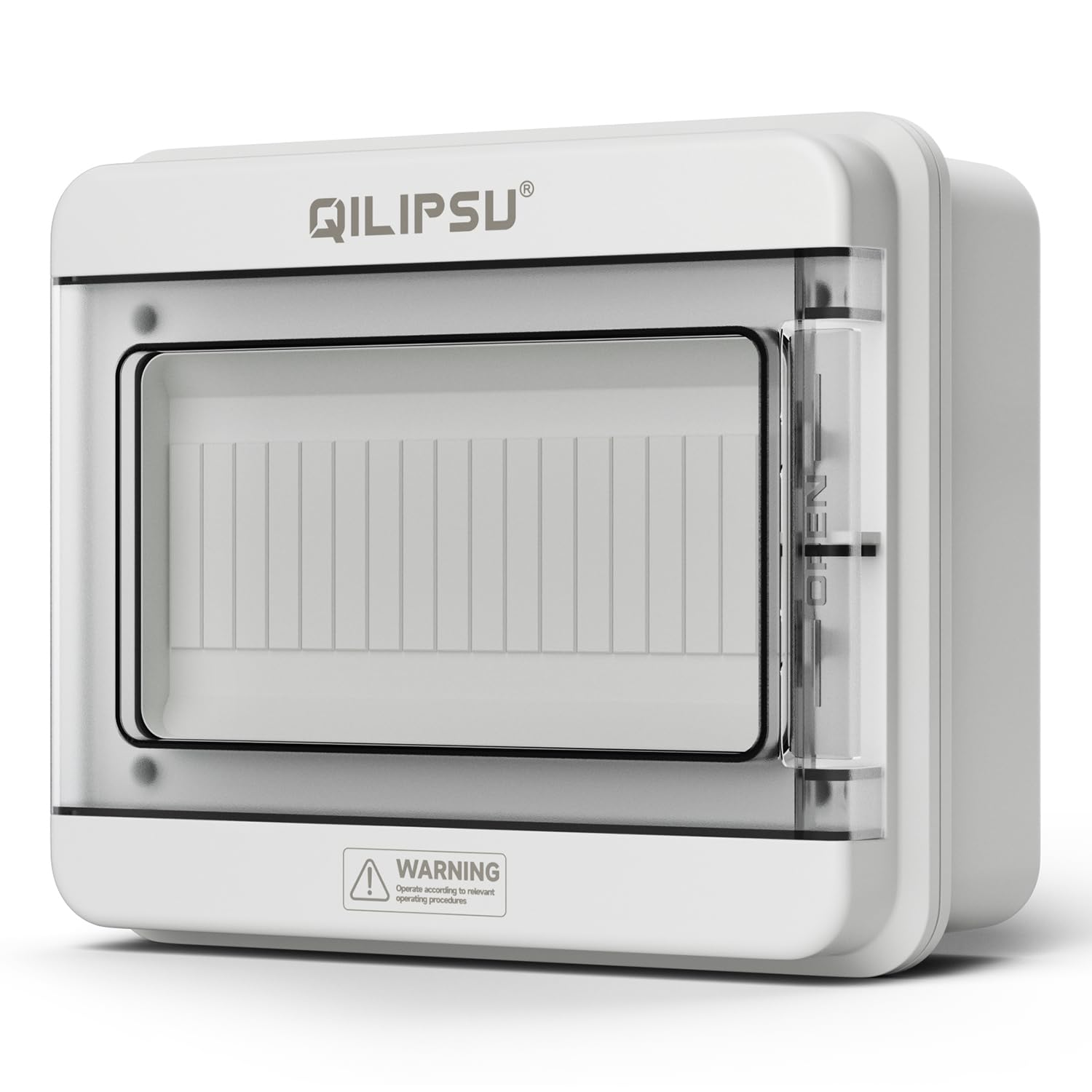 QILIPSU 9 Way DIN Rail Circuit Breaker Box UL94-V0 PC/ABS IP65 Waterproof Distribution Enclosure with Longer Bus Bars for Indoor Outdoor and Solar Use