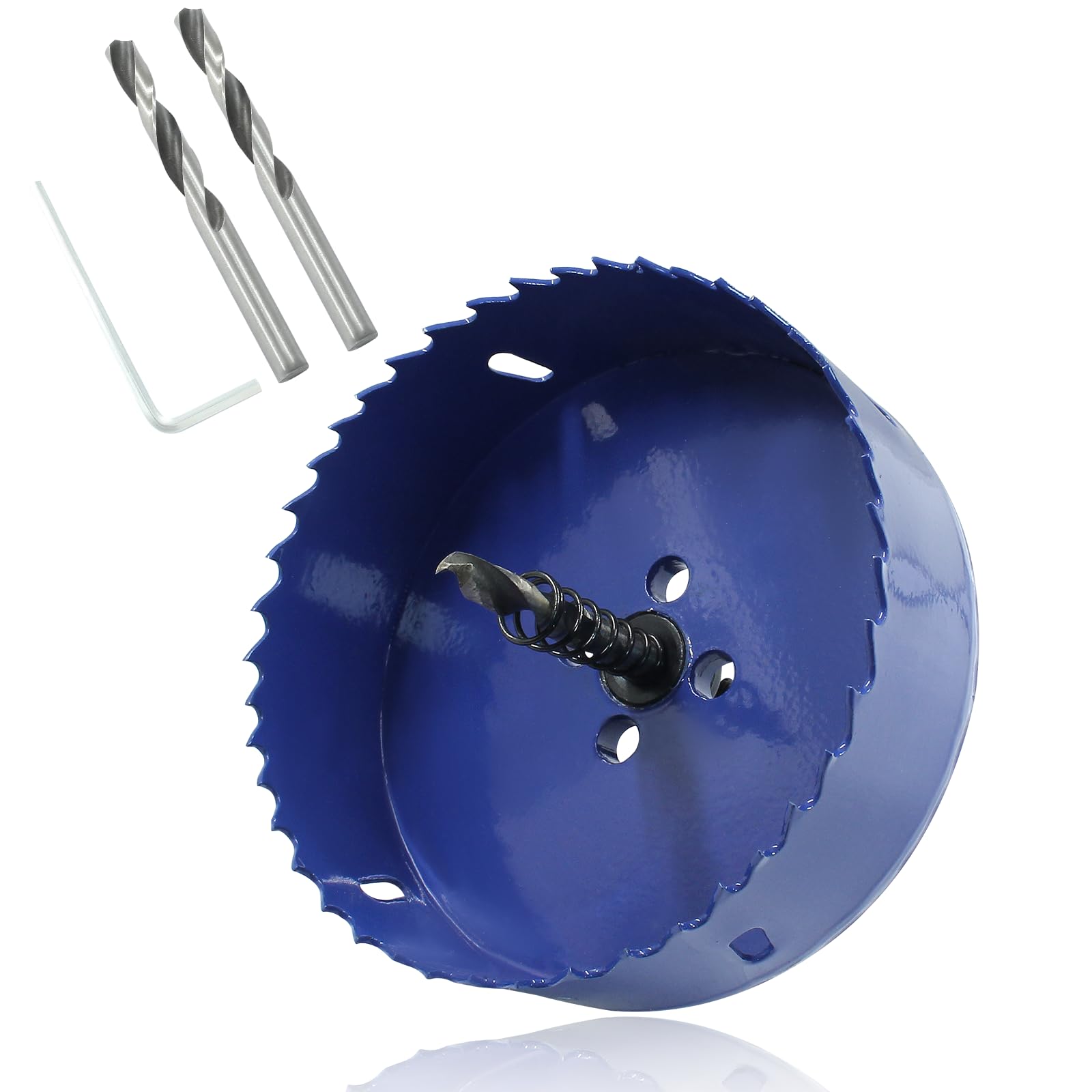 Luomorgo 105mm/4 1/8 inch Hole Saw, 1 1/4 inch Cutting Depth HSS Bi-Metal Hole Cutter for Wood Cornhole Boards Plastic Drywall & Metal Sheet