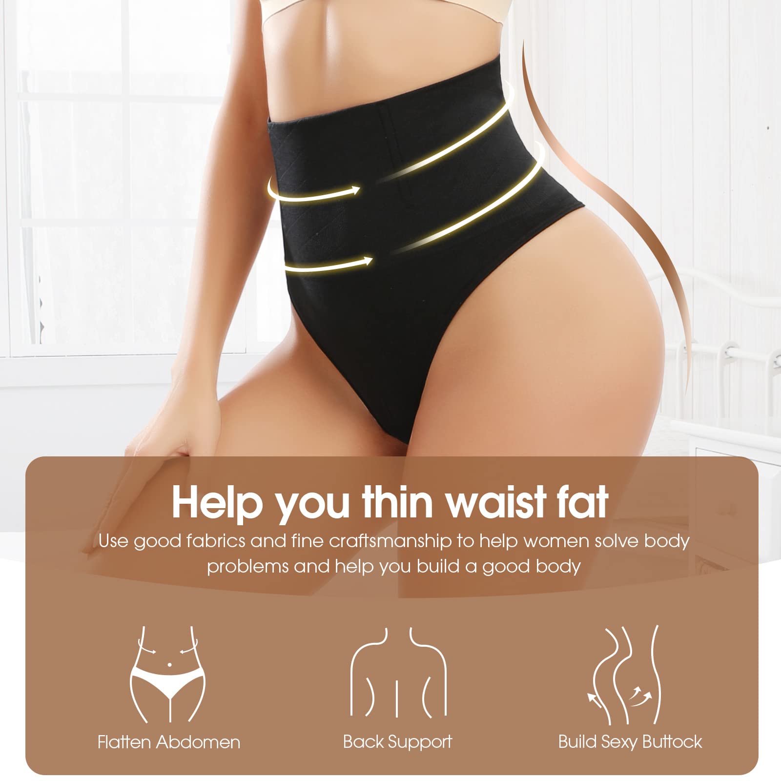 Xnova Perizoma Donna Guaina Contenitiva Modellante, Vita Alta Mutande Contenitive Intimo Thong Shapewear Slip Dimagrante Pancia Piatta Invisibile