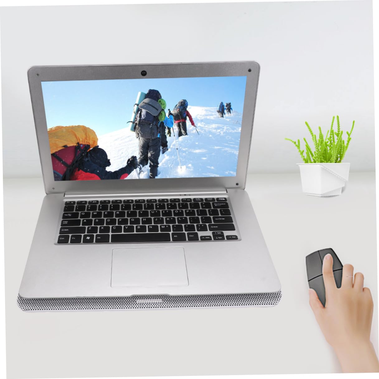 Supporto per Laptop Notebook Bianco Abs Ferro con Ventola Vacanze Estive | Angolo Regolabile, Raffreddamento Notebook e Dissipatore, 15.6 Pollici