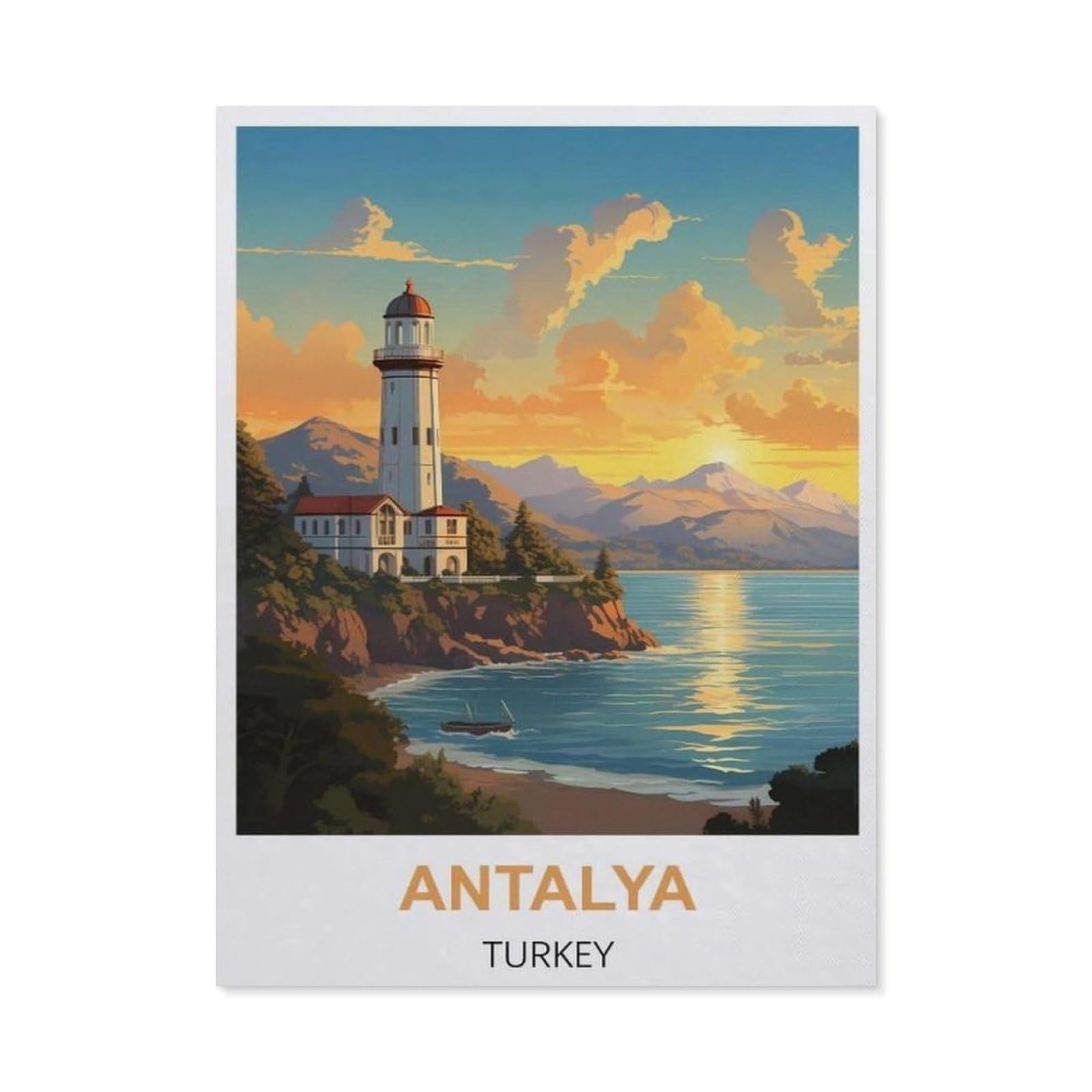 BEAYODKP Diamond Painting，Antalya Turkey,Full Round Diamond Embroidery Kits Cross Stitch Crystal Rhinestone Pictures Arts Craft Home Wall Decoration（50 x 60 cm/19.68 x 23.62 inches）-BX18