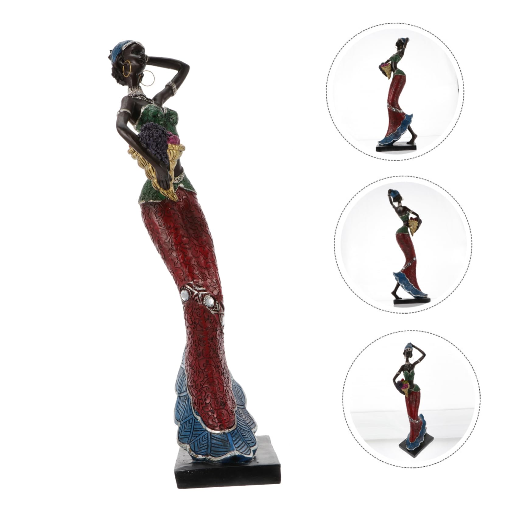 Alipis 1pezzi Statuette Artigianali in Resina Decorazioni Per Statue Da Scrivania Statuette Etniche Scultura in Resina Da Statua Africana