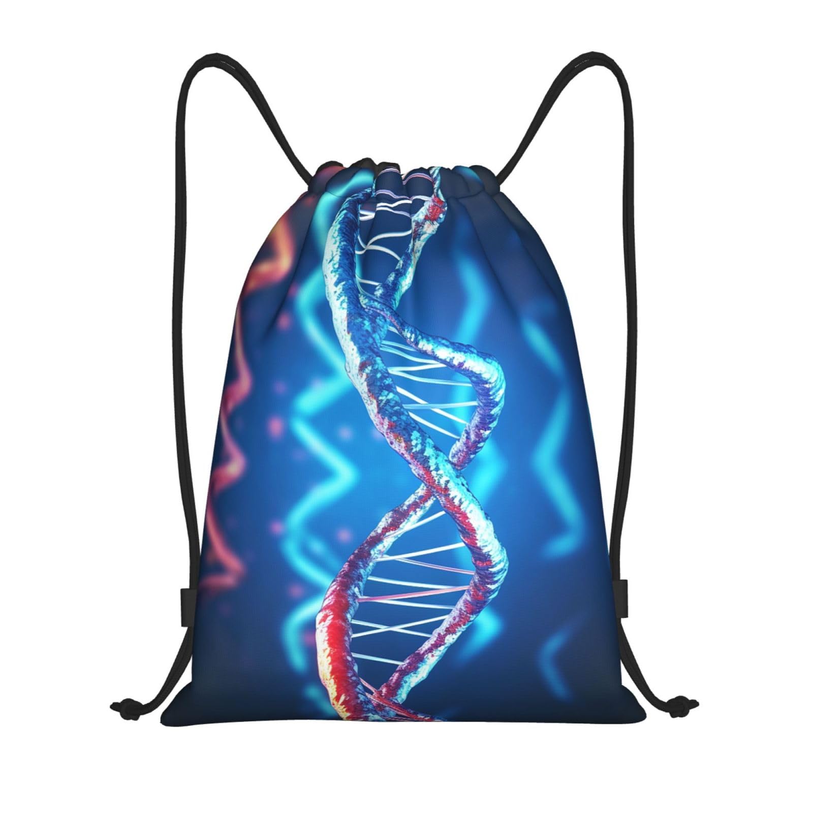 DNA Chain Photo Drawstring Backpack Sports Gym Sackpack Waterproof Swim Bag Men Women Draw String Bag Medium