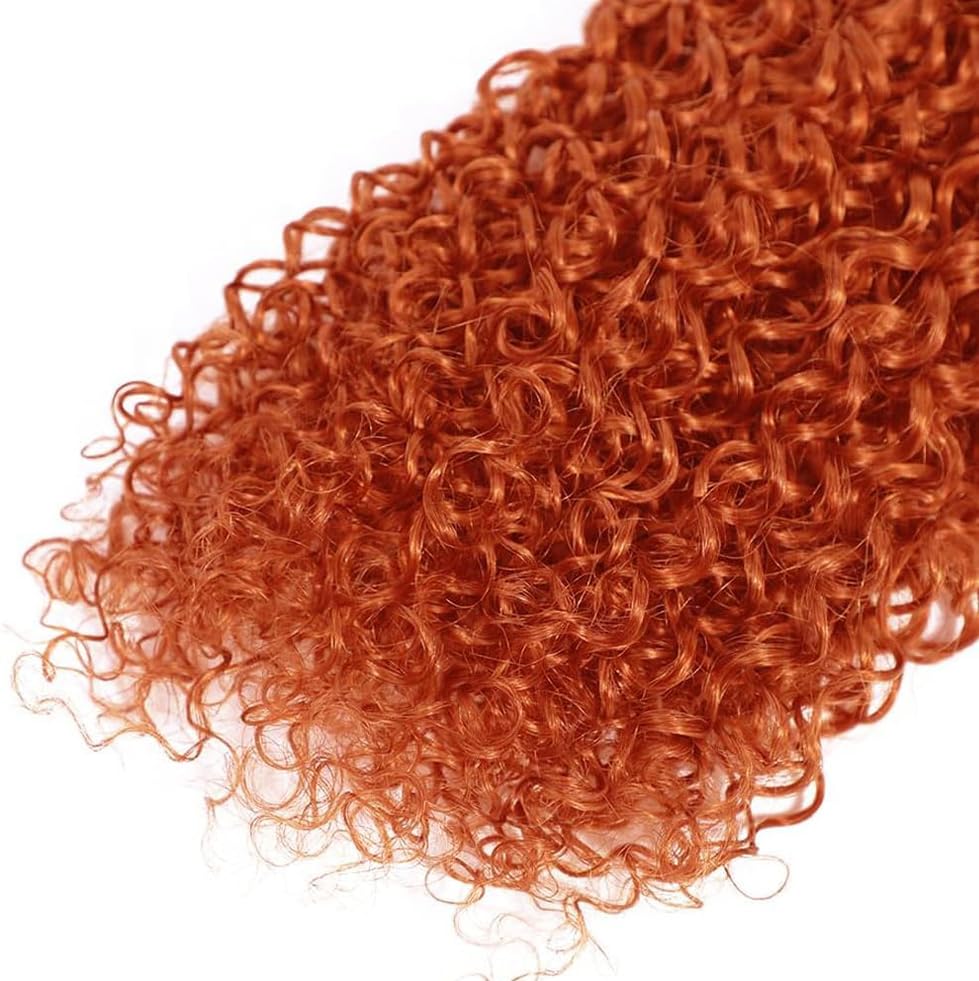 Color #350 Copper Ginger Curly Human Hair Bundles Orange Kinkycurly Weave 3 Bundles Human Hair 14 16 18 Inch Double Weft Unprocessed Virgin Remy Hair Extensions 50g Per Bundle