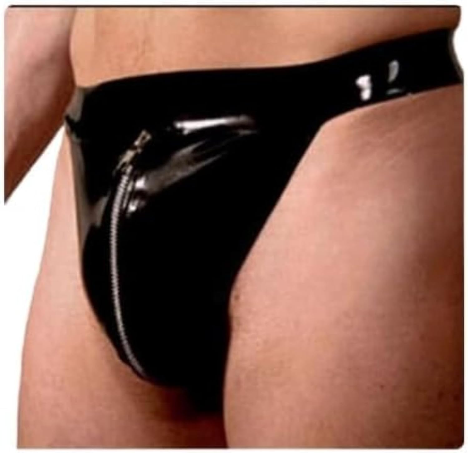 Latex Underwear Men's Triangle Pants With Front Zipper Shorts