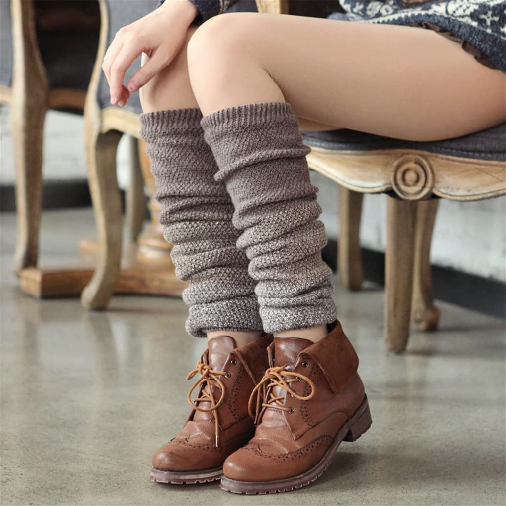 Over Knee Women Leg Warmers Girl Trójkolorowe przeszycia Dzianinowa osłona stóp Jesienno-zimowa ocieplacz na nogi Skarpety kupy (kolor: A, rozmiar: 58-62 cm) (C 7 1/8)