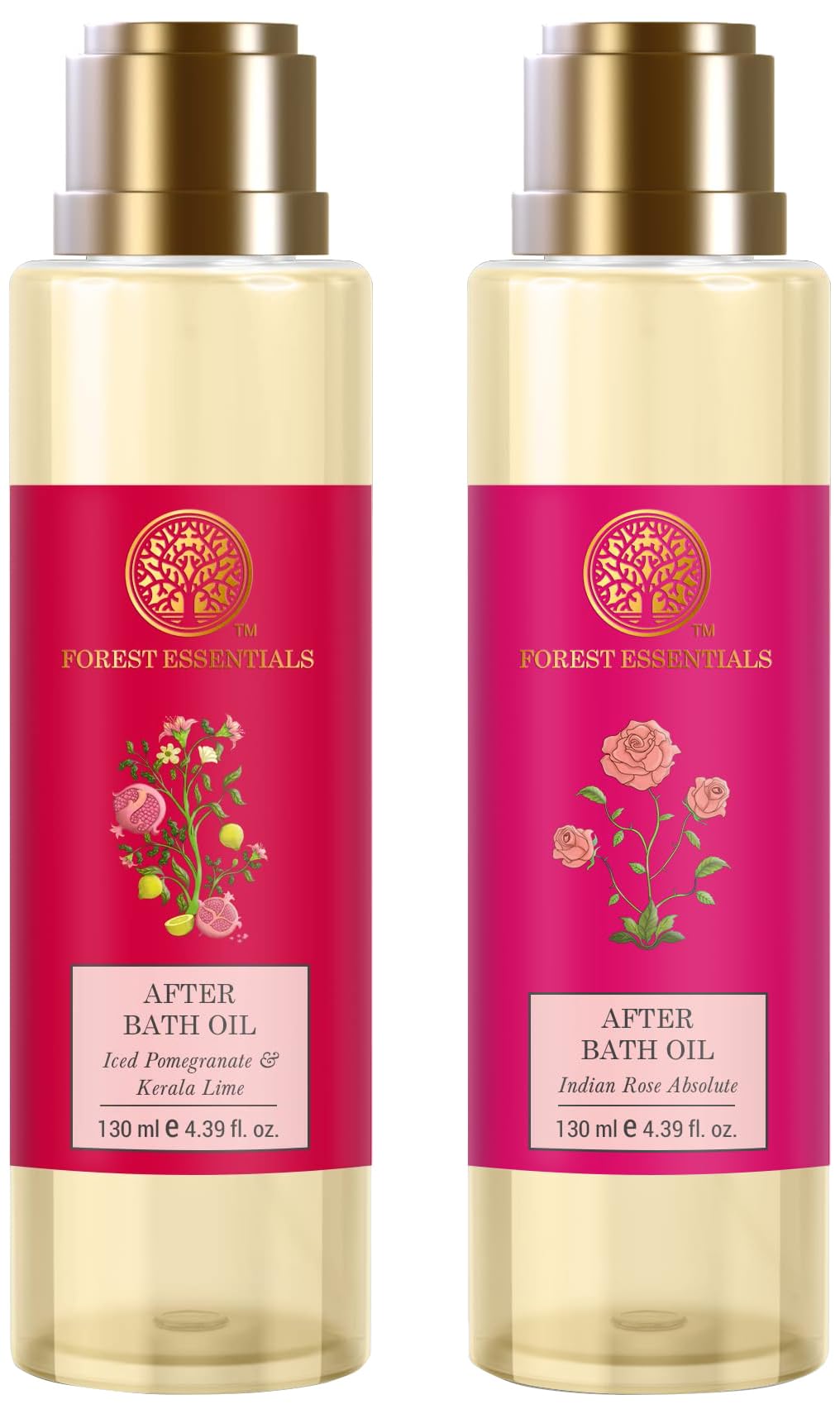 Forest Essentials After Bath Oil Indian Rose Absolute & Forest Essentials After Bath Oil Iced Pomegranate & Kerala Lime Combo-picture-18