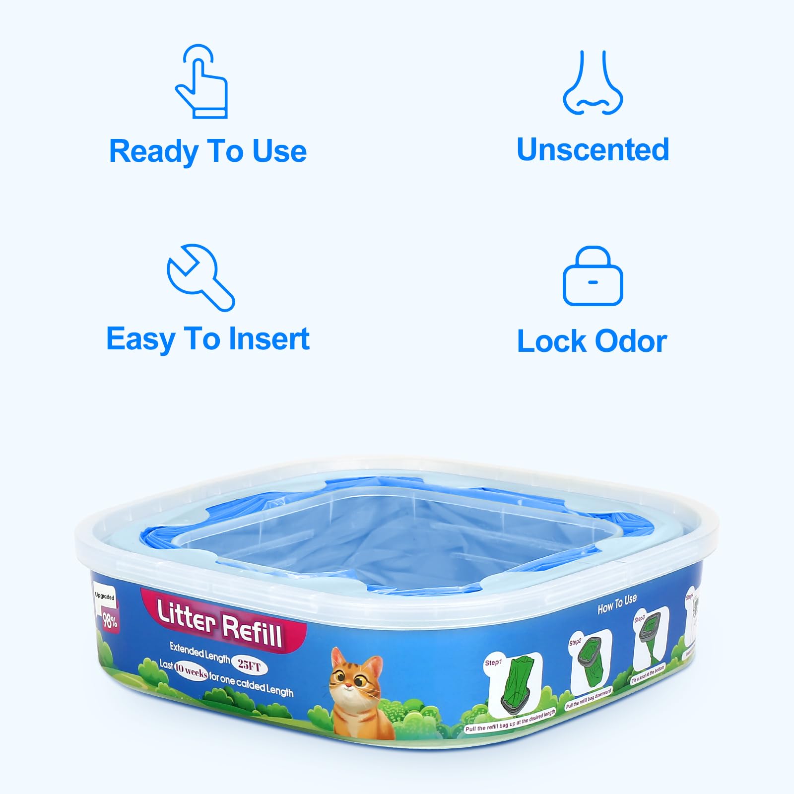 Litter Refills Bag 8 Pack, 2024 Litter Cat Genie Refill