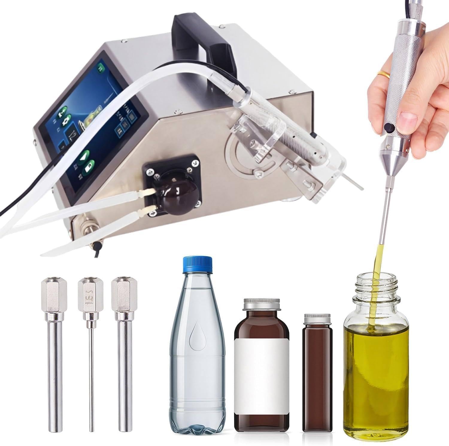 SPECIALBIEGEBUY Automatic Liquid Filling Machine, Small Bottle Filler 1ML-100ML, With 1mm Needle For Narrow-Neck Bottles, Ideal For Essential Oil And Corrosive Liquids 1370