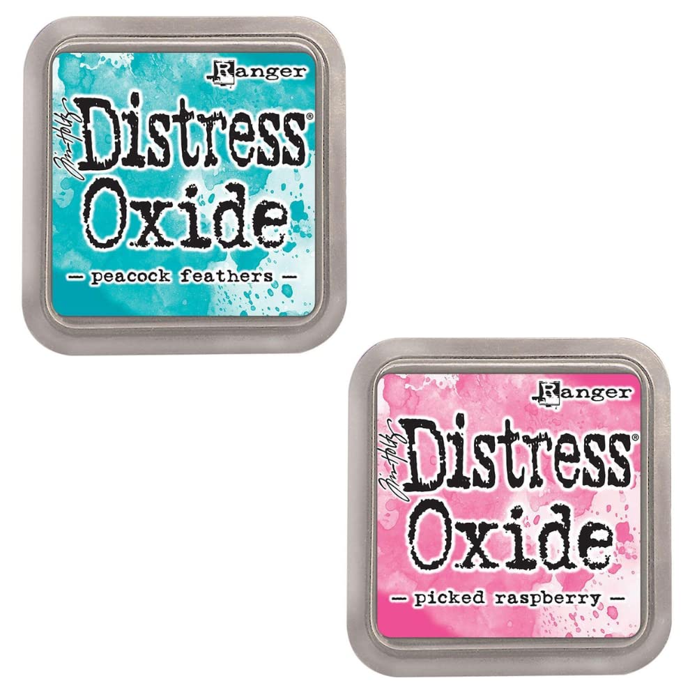 Kit 12 inchiostri Distress Oxide Ranger | effetto opaco | progettati da Tim Holtz | dimensioni ca. 7,6 x 7,6