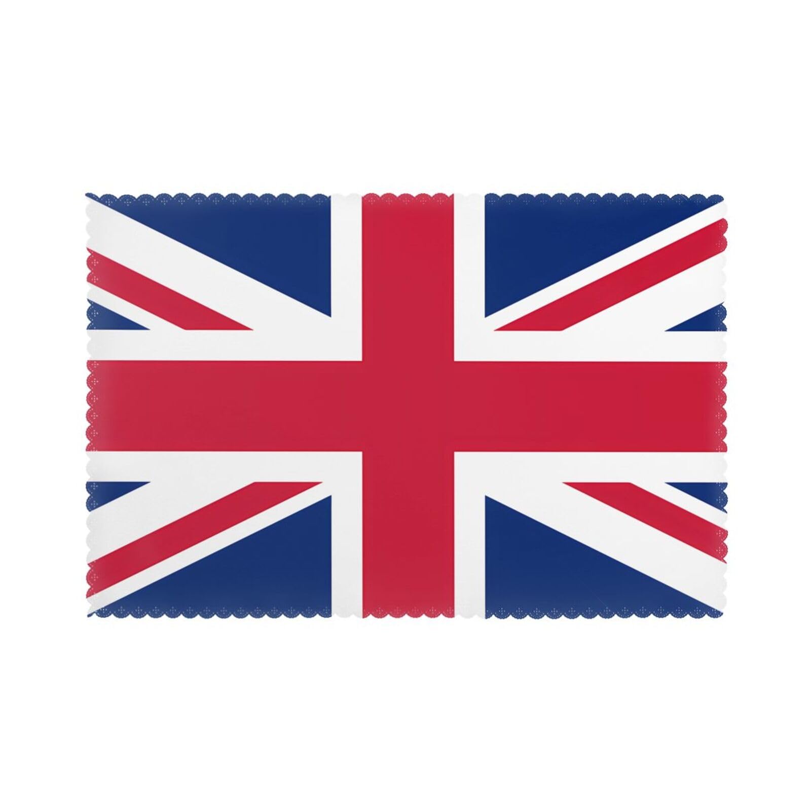 British flag Placemat set of 6, oil-proof and insulated dining table placemats, washable and wipeable.