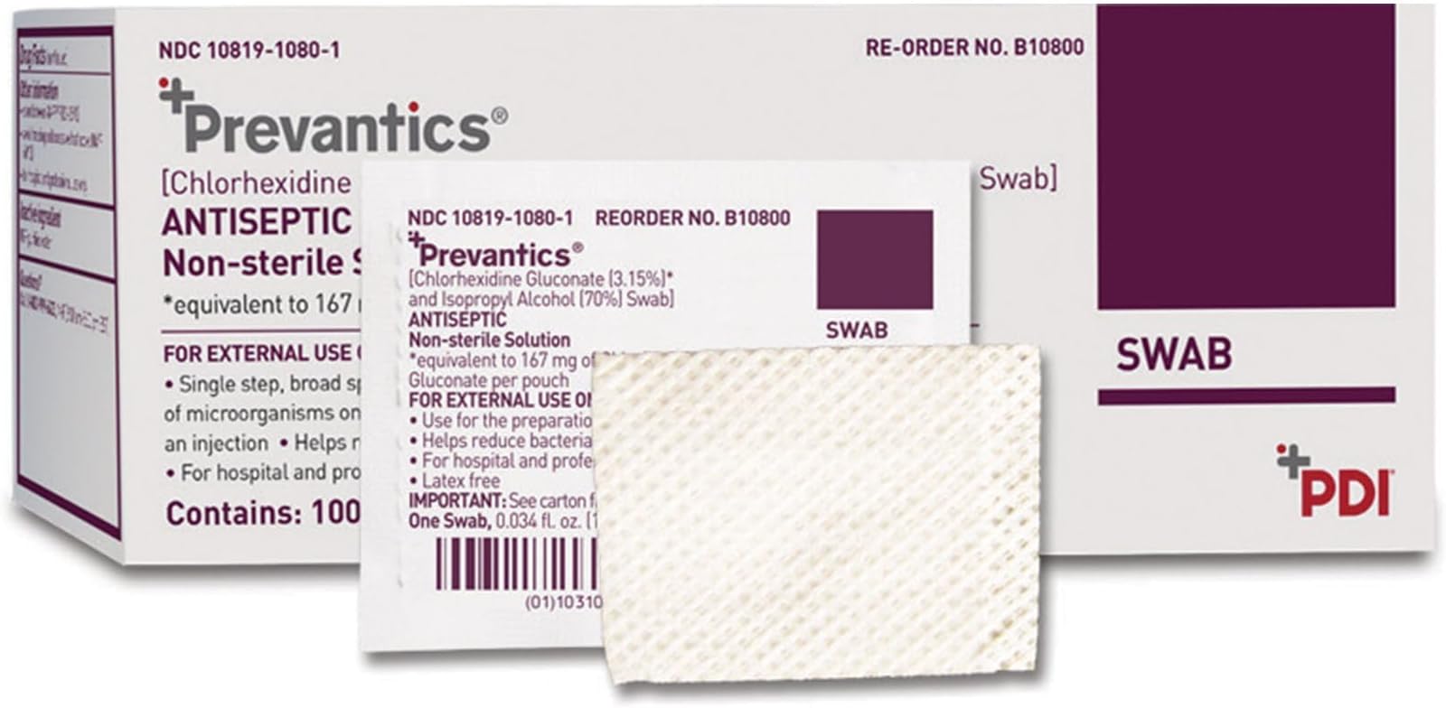 Pdi Chlorascrub Swabs - Model B10800 - Box of 100