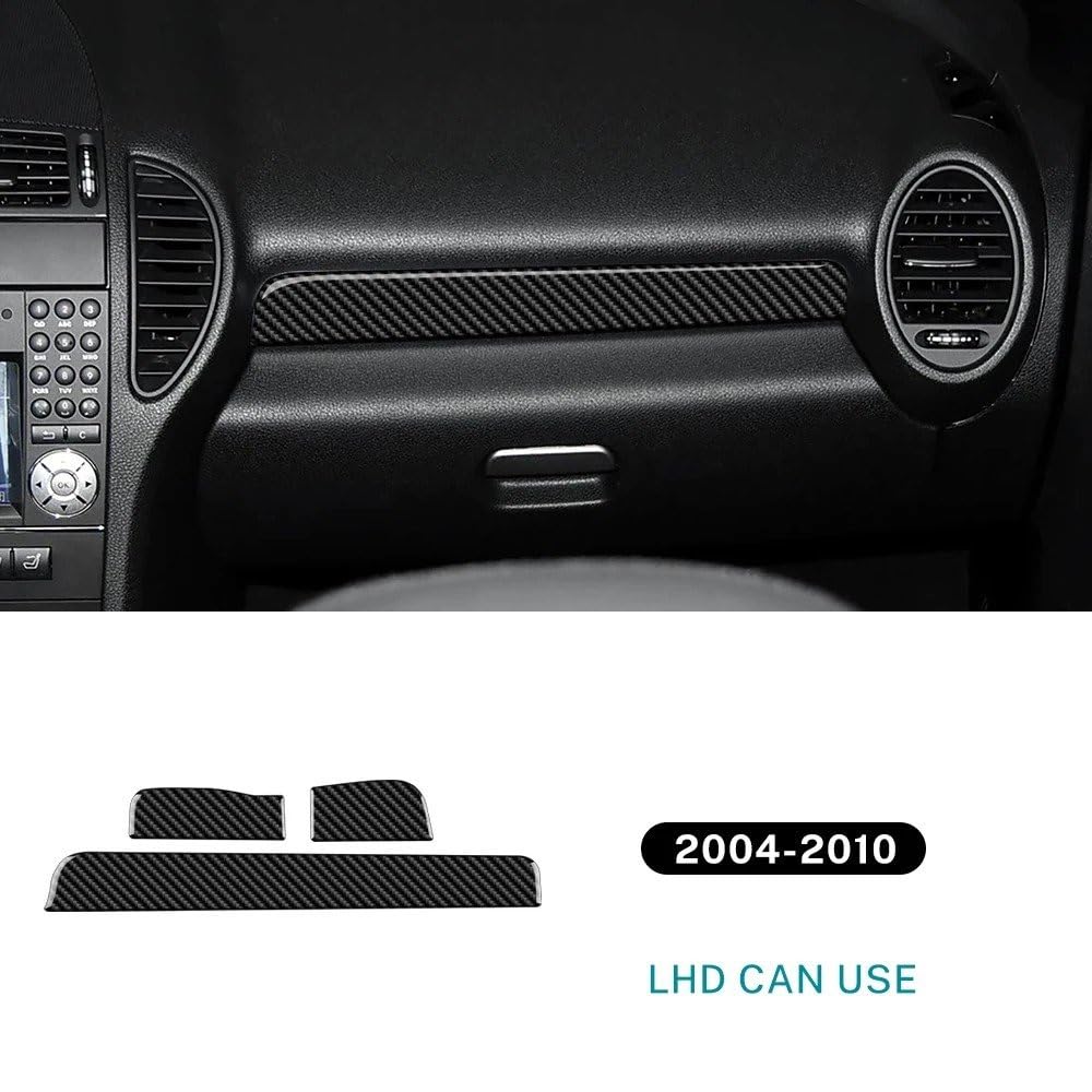 Accessori Interni Auto Adesivi in ​​Fibra di Carbonio per Mercedes per Benz SLK R171 2004 2005 2006 2007 2008 2009 2010 Striscia per Cruscotto Interni Auto Adesivi(LHD 2)