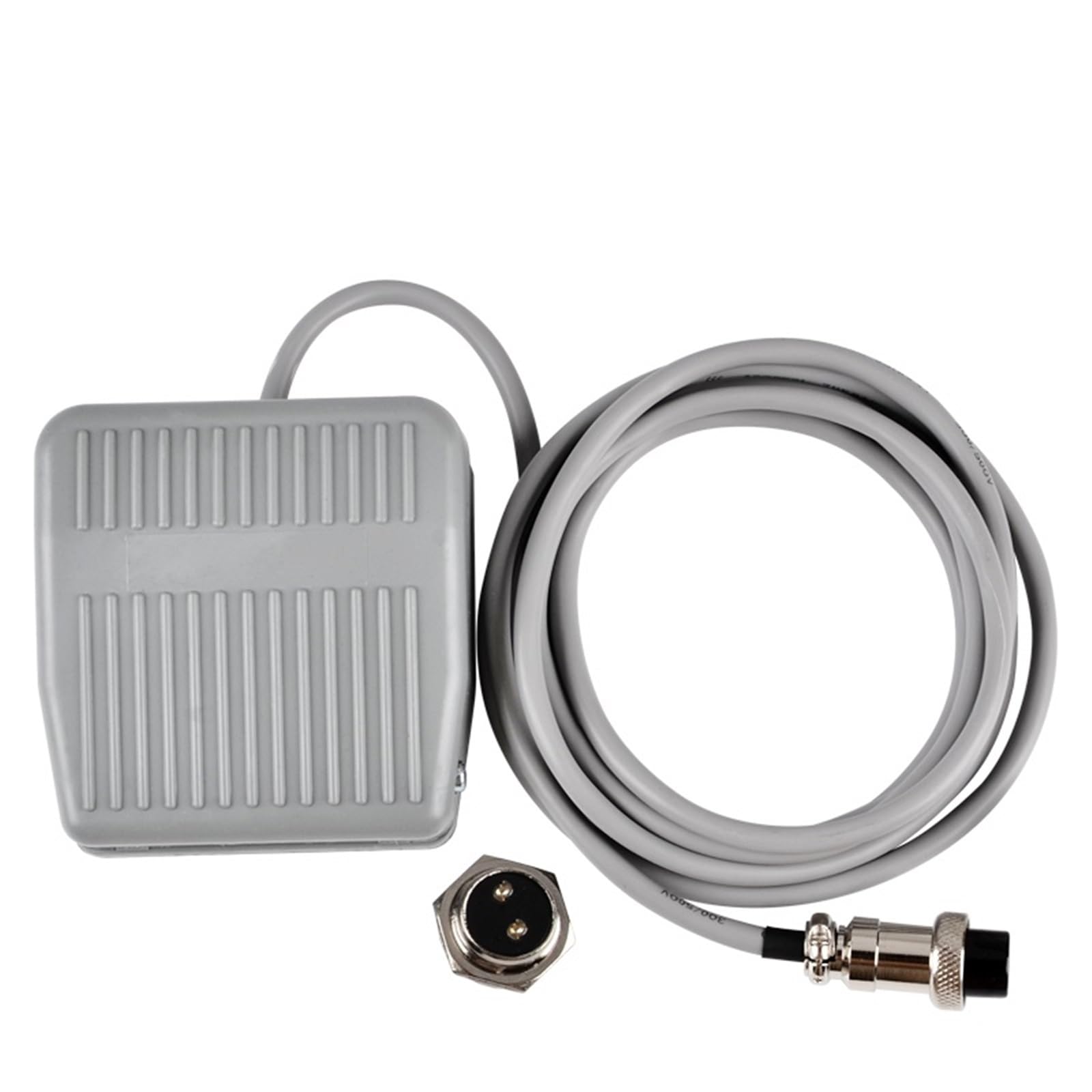 Interruptor de pie Interruptor de Pedal TFS-201, metálico, momentáneo, con reinicio automático, con Cable, 20 cm/2 Metros, 220 V, 10 A, 1 Unidad