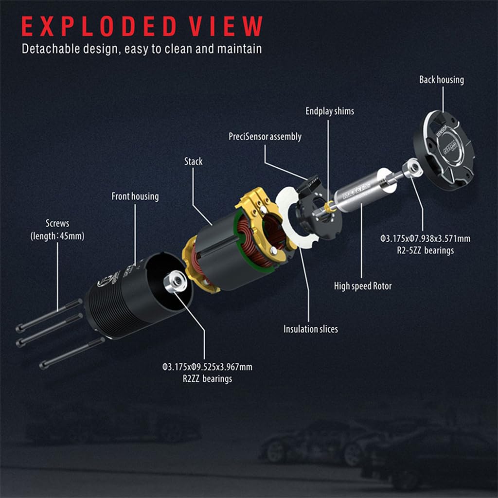 1-3S Supersonic 390 8.5T/4550KV Sensored Brushless Motor Shaft ø3.175mm dla 1/12 1/14 RC Racing Car Truck Buggy Off-Road Crawler RC Car