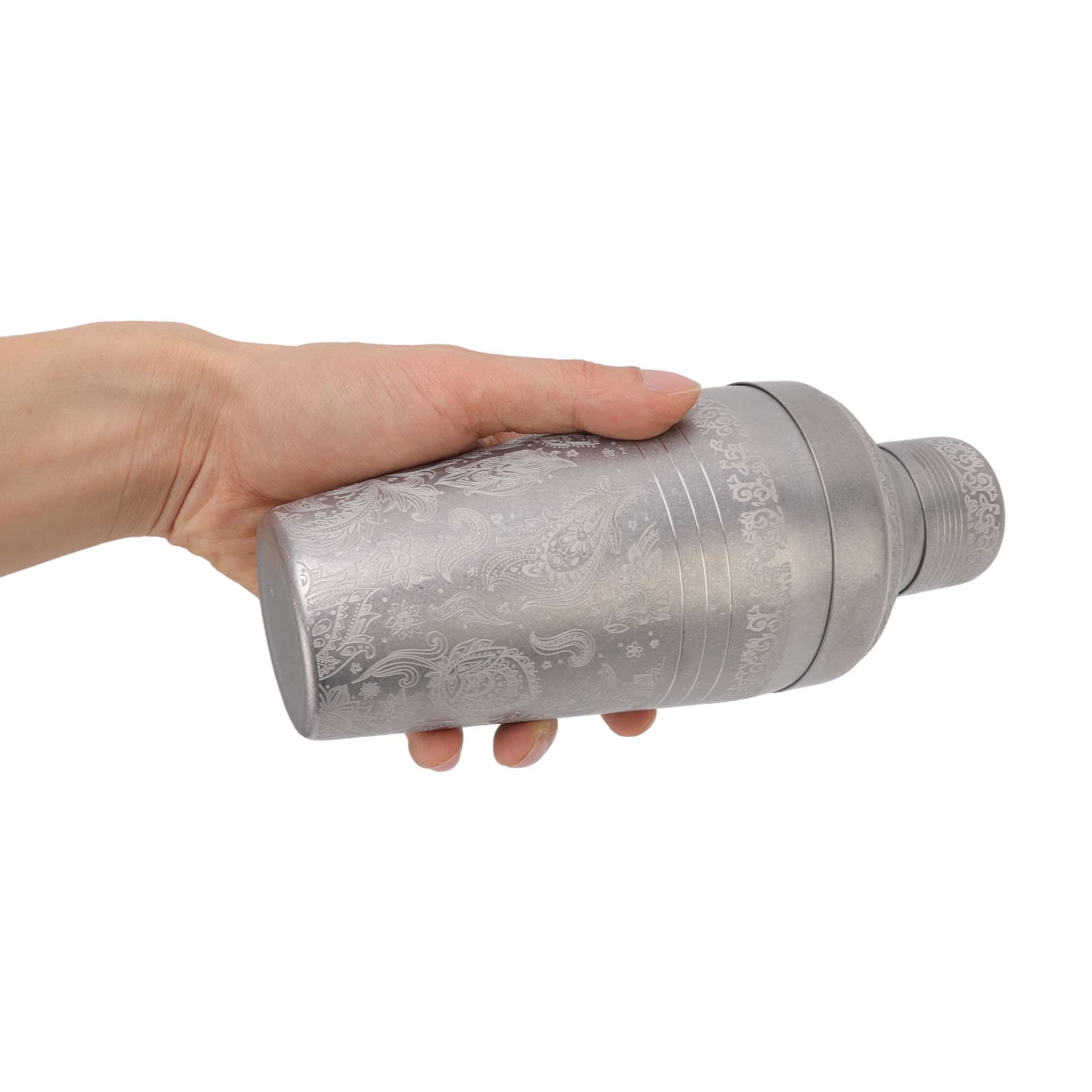 Coctelera, apta para lavavajillas, a prueba de óxido, mezclador de bebidas de camarero de acero inoxidable 304 para Bar (Grabado estilo japonés esmerilado)