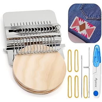 Speedweave Darning Loom Ayasee Small Weaving Loom Kit for Beginners for Patching Jeans Repair Holes DIY on Clothing Socks 14 Hooks