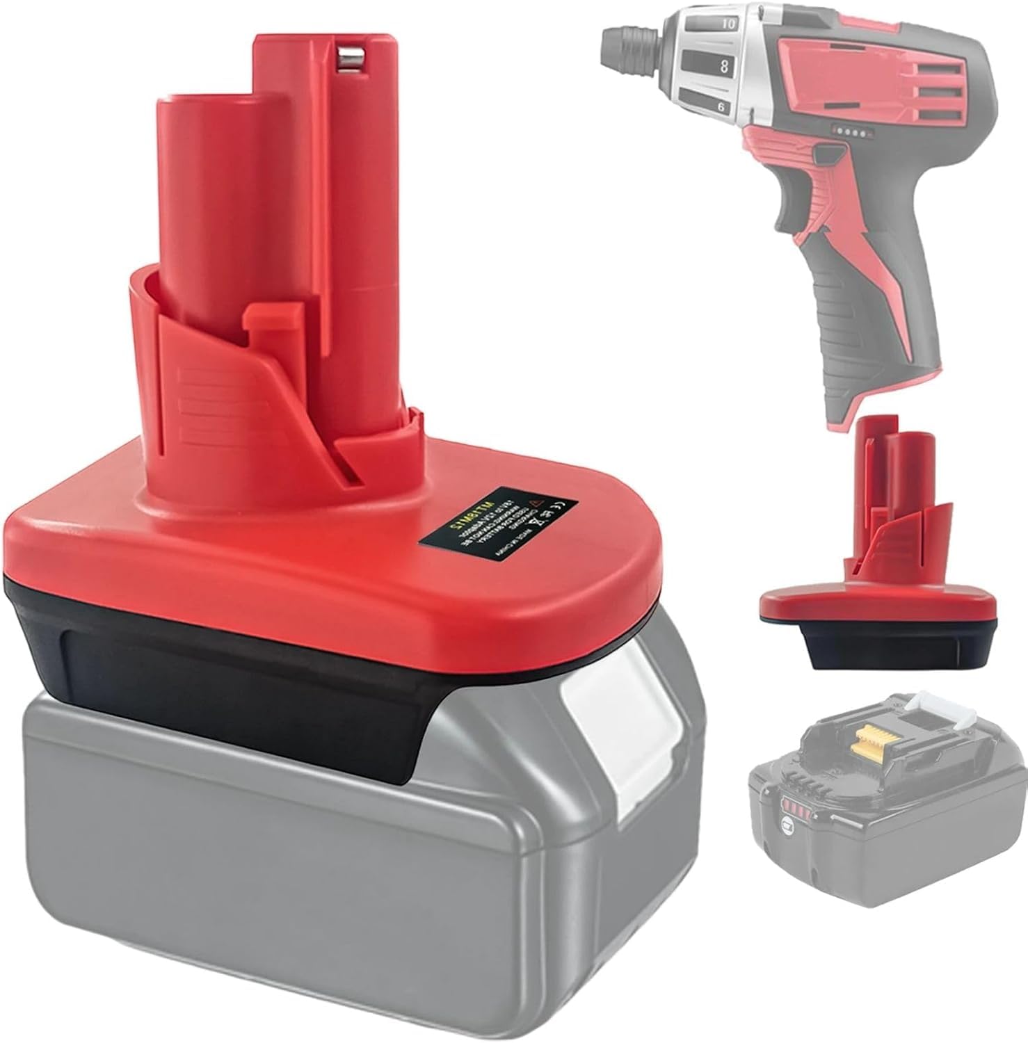 Battery Adapter for Makita 18V Convert to for Milwaukee 12V Battery,Adaptor Convert for Makita 18V Lithium Battery to for Milwaukee 12V Power Tool