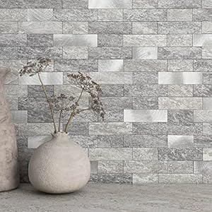 BeNice Stick op muur tegels keuken,badkamer zelfklevende tegels marmeren mozaïek (5 stks grijs mix)