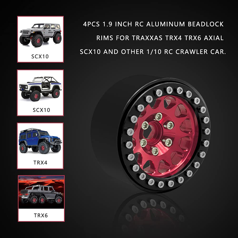 MORLORDY Lot de 4 poids de roues Beadlock RC en laiton 1.9 pour échelle 1/10 SCX10 D90 Wraith 90048 90018 RR10 RC Poids de roue Accessoires MORLORDY Lot de 4 poids de roues Beadlock RC en laiton 1.9 pour échelle 1/10 SCX10 D90 Wraith 90048 90018 RR10 RC Poids de roue Accessoires