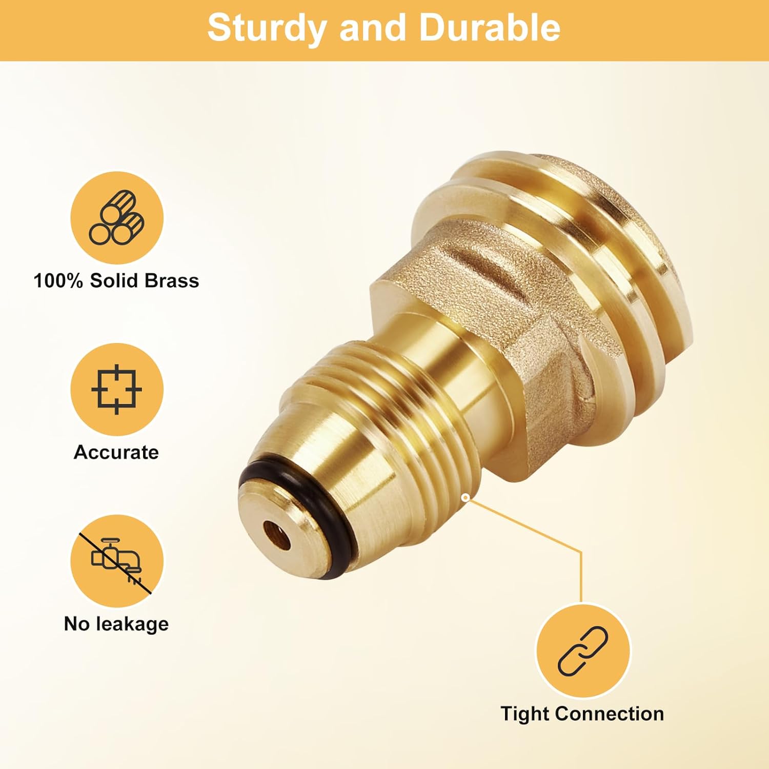 WADEO 6 Feet Propane Tank Extension Hose with Gauge, Include Tank Adapter Converts POL 100 lb Propane Tank to QCC1 for Gas Grill, Heater and Propane Appliances