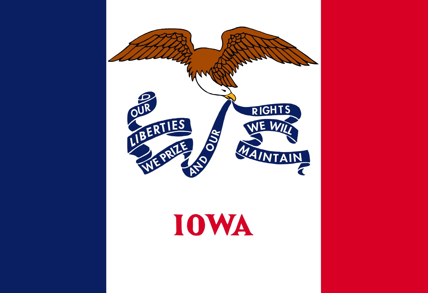 Drapeau Iowa ancien modèle 1921-2018 pour décoration murale thématique américaine