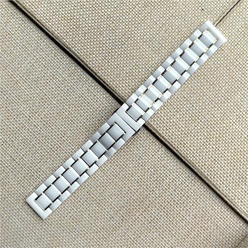 Bracelet montre céramique blanche 20mm 22mm boucle déployante acier
