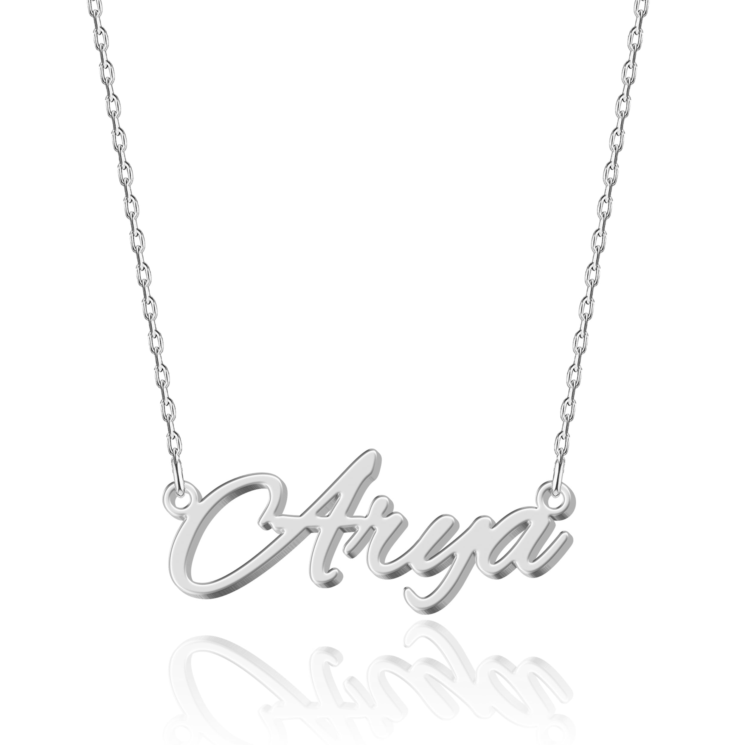 UMAGICBOXExquisite Personalized Name Necklace|Choose from 14 Font Styles|Customizable 18K Gold Plated Stainless Steel & Sterling Silver Pendant|Unique Gift for Her
