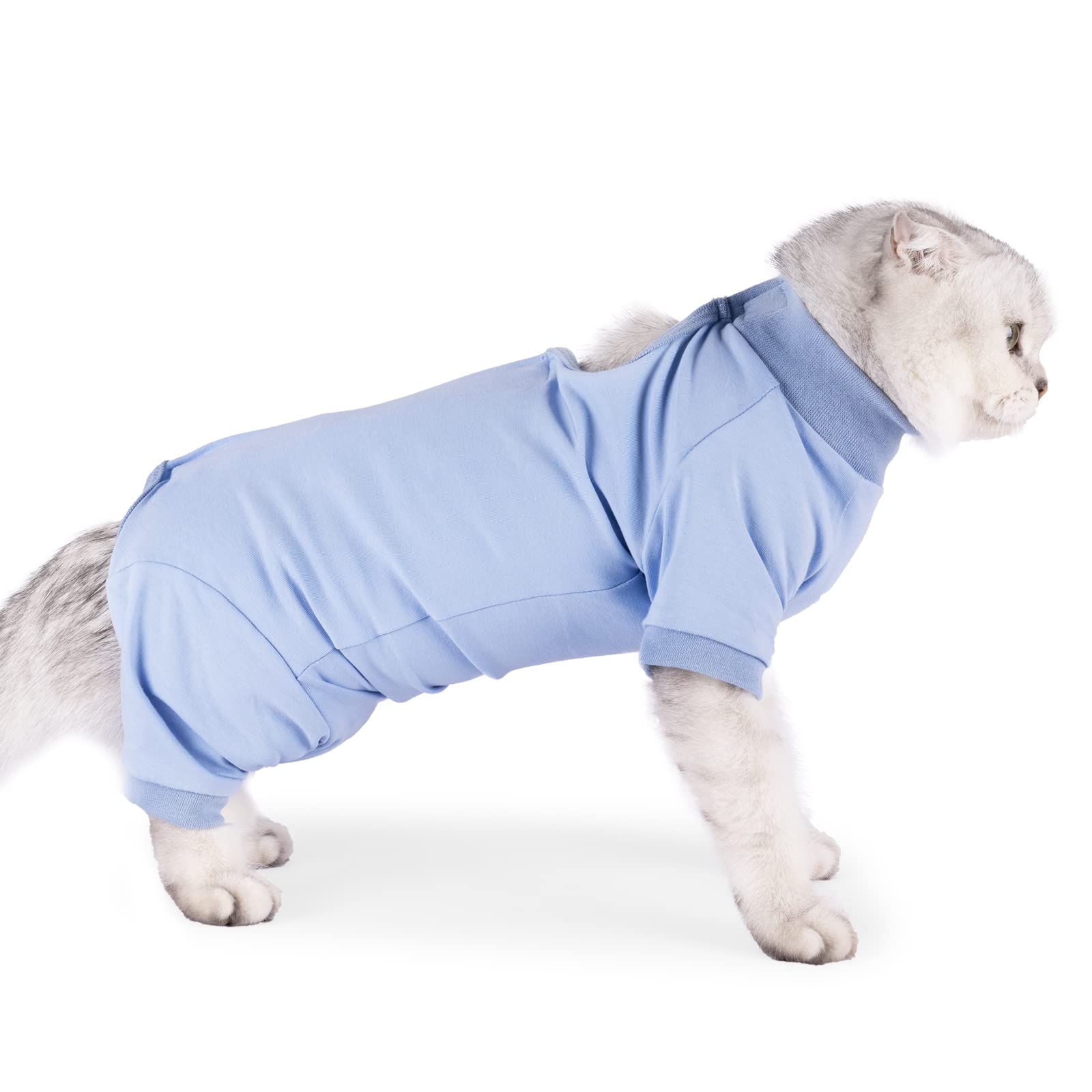 LIANZIMAU Body Gatto Post Operatorio Tuta Recupero Gatto Medica per Gatto Tute a Maniche Lunghe Prevenire lo spargimento Abbigliamento per Gatto