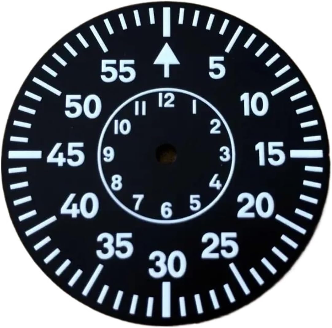 for 6497 Movement 38.9mm Copper Watch Dial Second At 9 Green Luminous