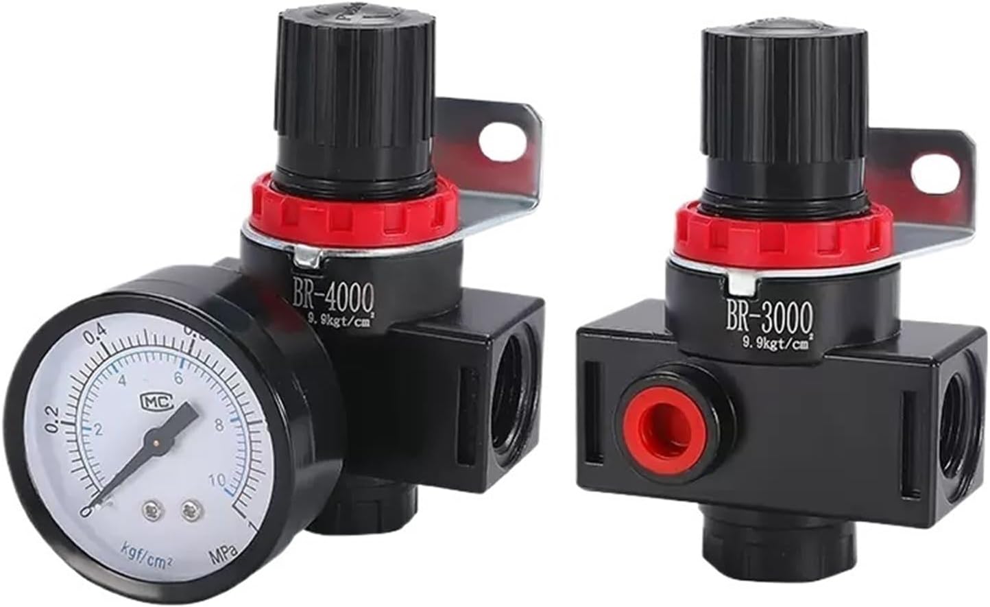AR2000 BR2000 BR3000 BR4000 1/4" 3/8" 1/2" BSPT Air Treatment Units Valve Gas Pneumatic Regulator(Color:BR3000 PC12)