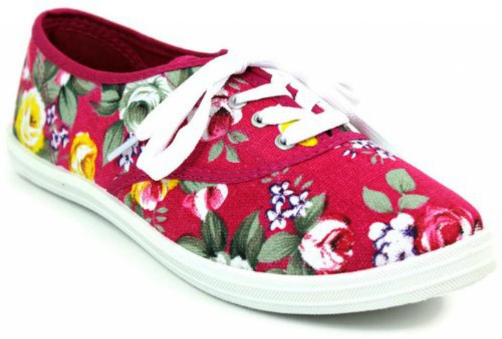 Kali Footwear Women Avenue Floral Print Lace Up Flat Fashion Sneaker