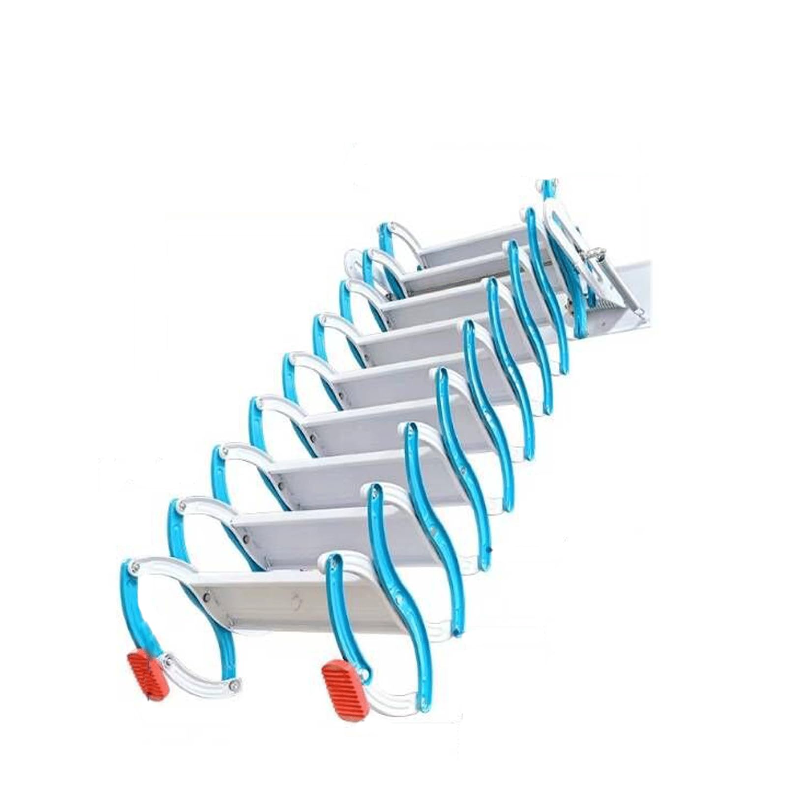 EYPKPL Escalera de ático desplegable, escaleras retráctiles para ático, peldaños Antideslizantes, Escalera para Loft, Montaje en Pared pequeño, Escalera compacta para Loft, Carga de 660 Libras