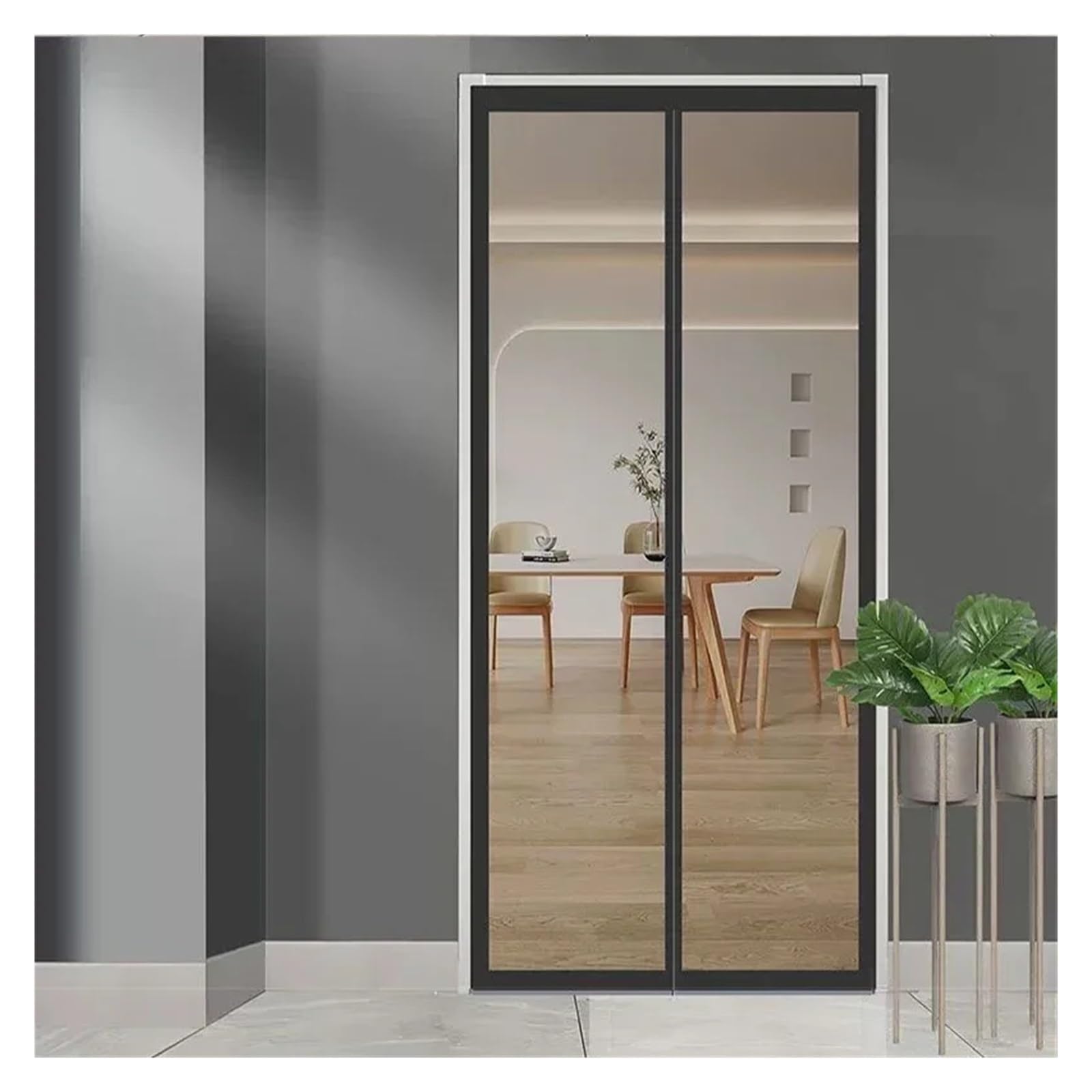 Moustiquaire de porte aimantée invisible et souple sans perçage 70x220 cm