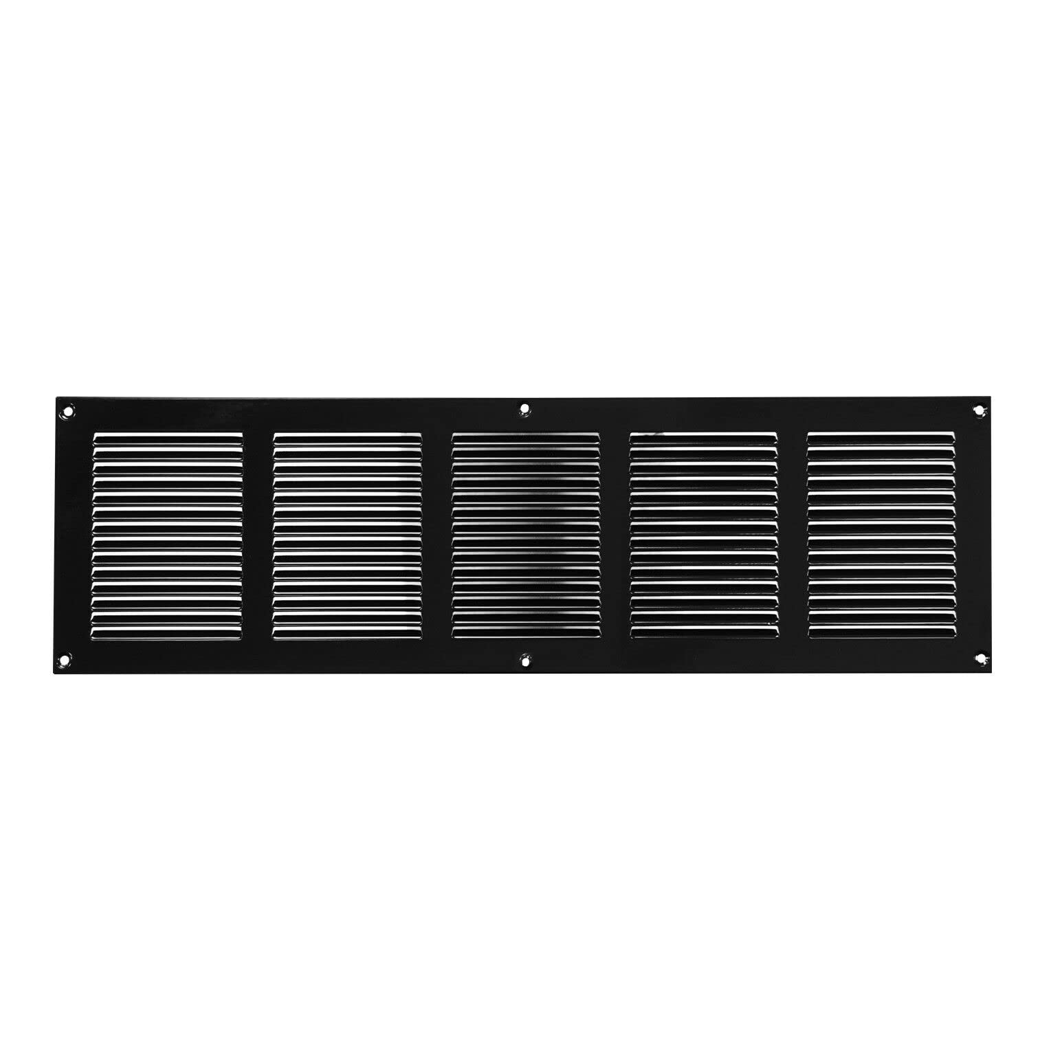 Prostko Ltd Black Metal Air Vent Grille / 500Mm X 150Mm / With Adjustable Shutter/Modern Rectangular Flat Louvre Duct Cover
