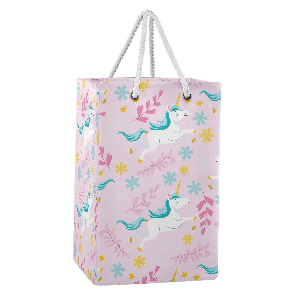 Bolsa de lavandería grande con diseño de unicornio, color rosa
