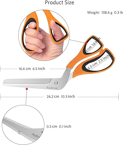 Miniatura 4 de Tijeras para pizza, cortador de pizza con hoja de acero inoxidable afilada de grado alimenticio y mango de agarre suave, tijeras de cocina