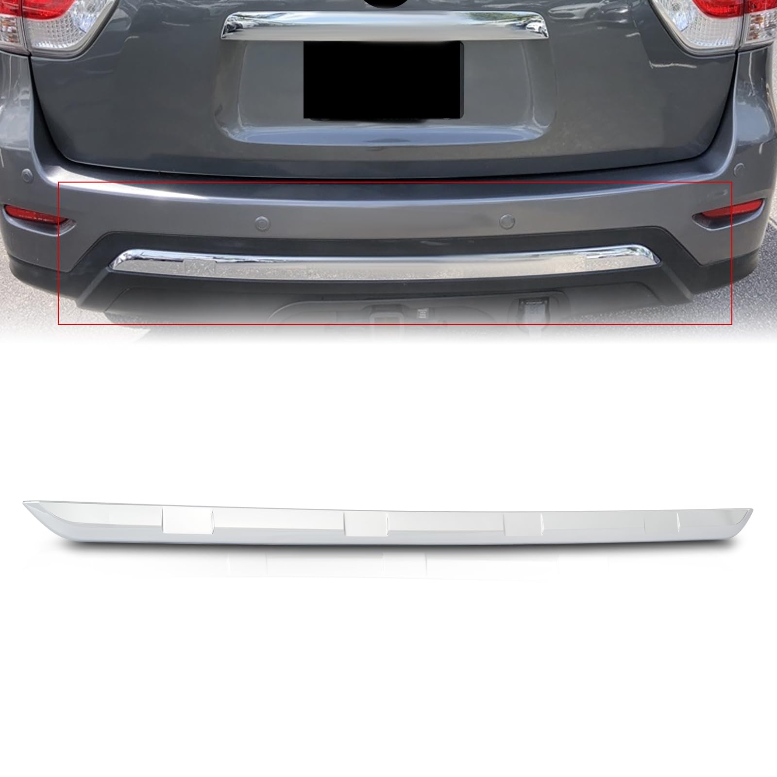 Amazon.com: KARPAL Rear Bumper Chrome Molding Trim Cover Fit for