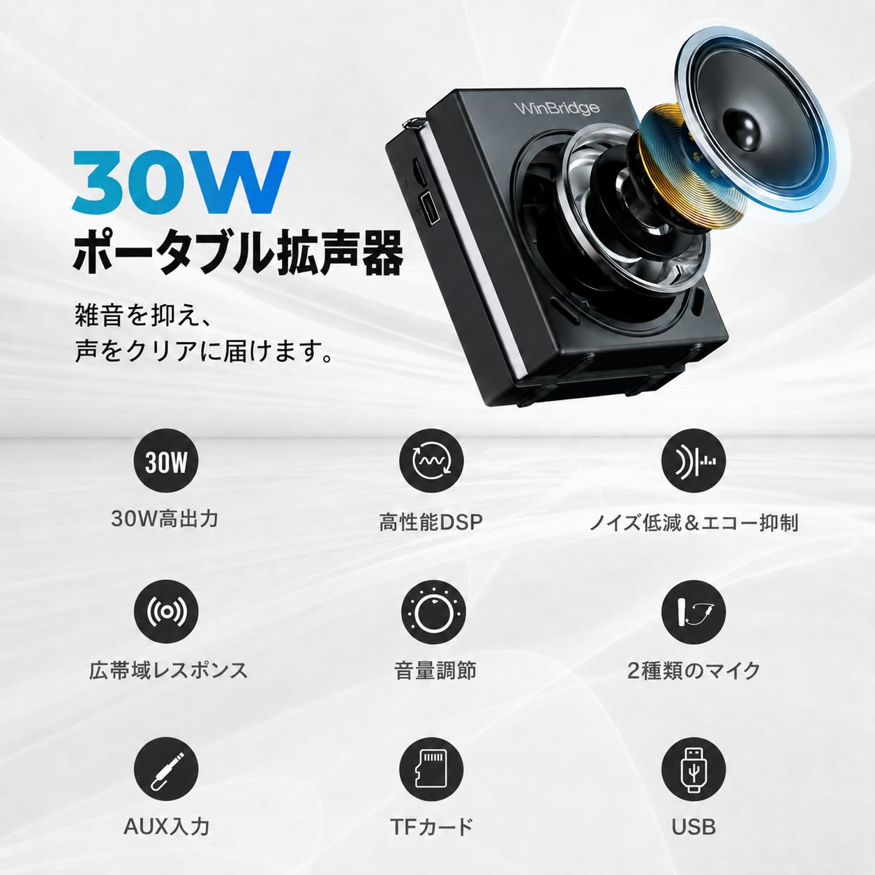 Amazon | wwinbridge コンパクトスピーカー ハンドヘルドマイク ヘッド