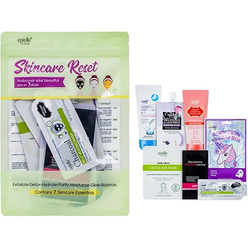Epielle Skincare Reset Kit, 7 Home Spa Essentials, Exfoliating, Detoxifying, Hydrating & Purifying for Radiant Skin, At-Home Spa Kit, Self Care Gifts for Women, Korean Skin Care Set