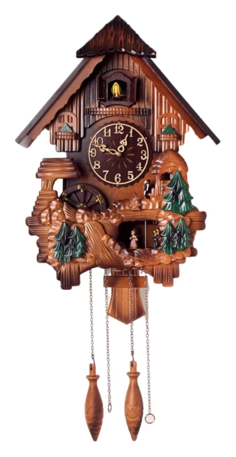 DARZYS Cuckoo Clock, Cuckoo Wall Clock, Solid Wood Wall Clock Bird Clock Home Decor Digital Wall Clock