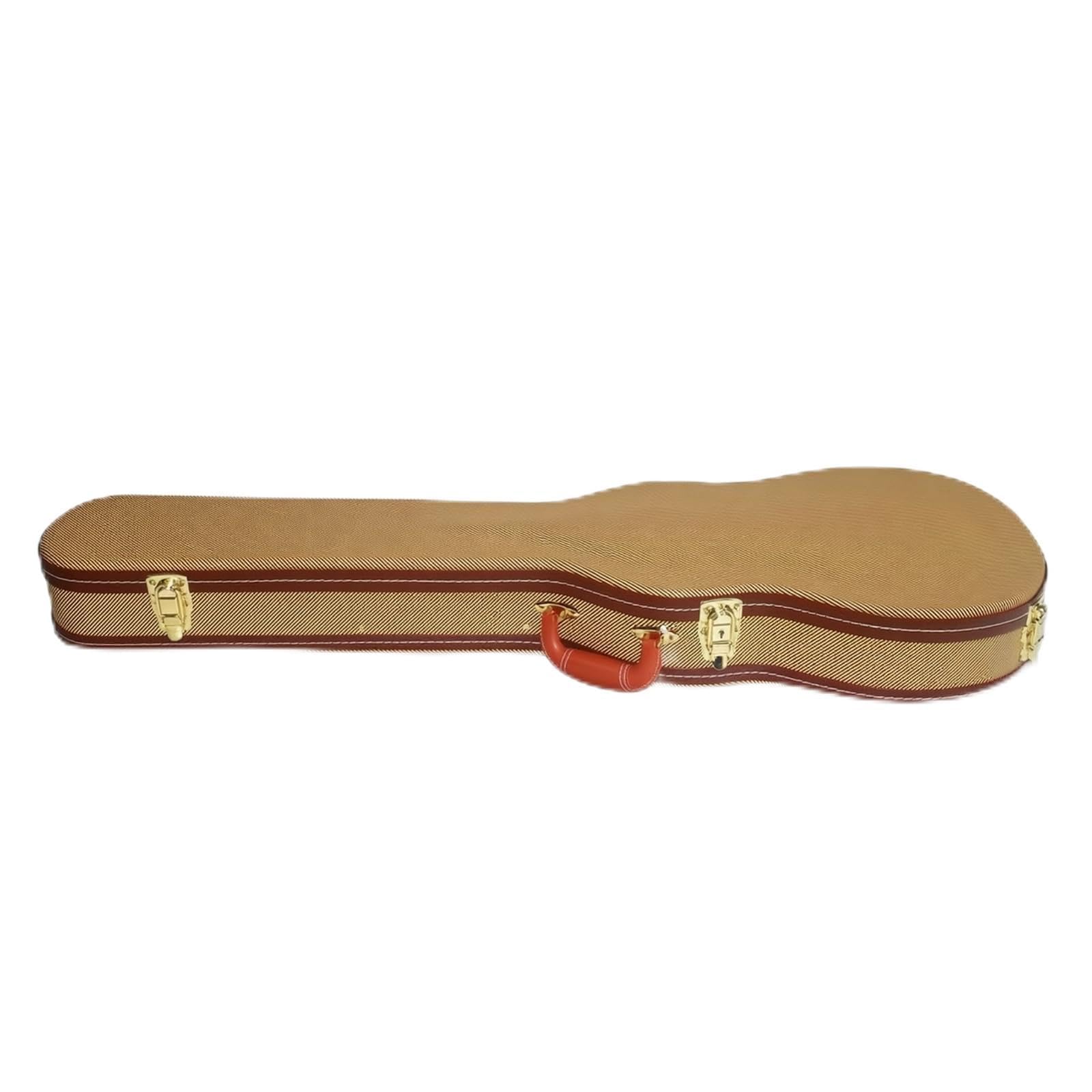Custodia Sagomata per Chitarra, Custodia Rigida Per Chitarra Elettrica, Giallo, Giallo Con Motivo A Righe