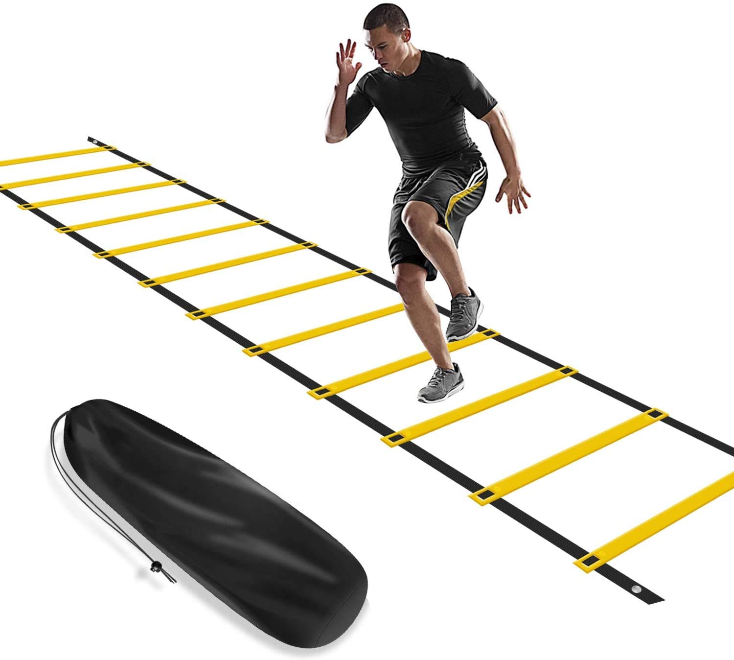 KIKILIVE Agility Ladder, Speed Agility Training Footwork Equipment 12 Rung 20ft with Carrying Bag for Sports Soccer, Football, Exercise Fitness