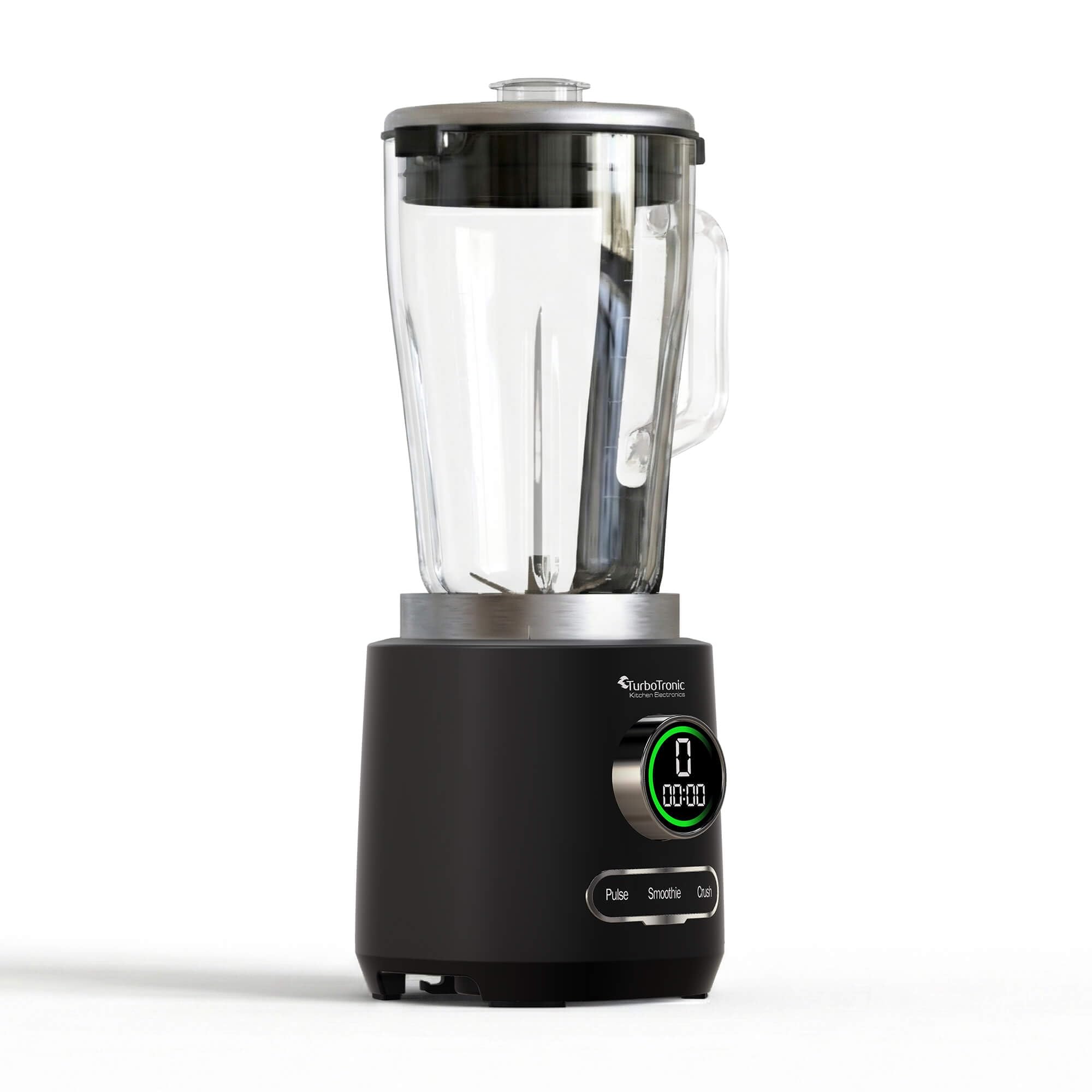 TurboTronic Standmixer - BG7-2100 Watt (25.000 RPM) mit 2,0 L Glasbehälter Edelstahl, Glas Smoothie Mixer/Maker Ice Crush Funktion Milchshaker Blender BPA FREI