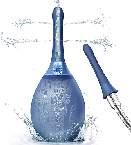 Onegreen Enema - Bombilla de ducha antiretroceso, portátil, anal, conectada al agujero de la ducha, botella de ducha para hombres con 7 boquillas,