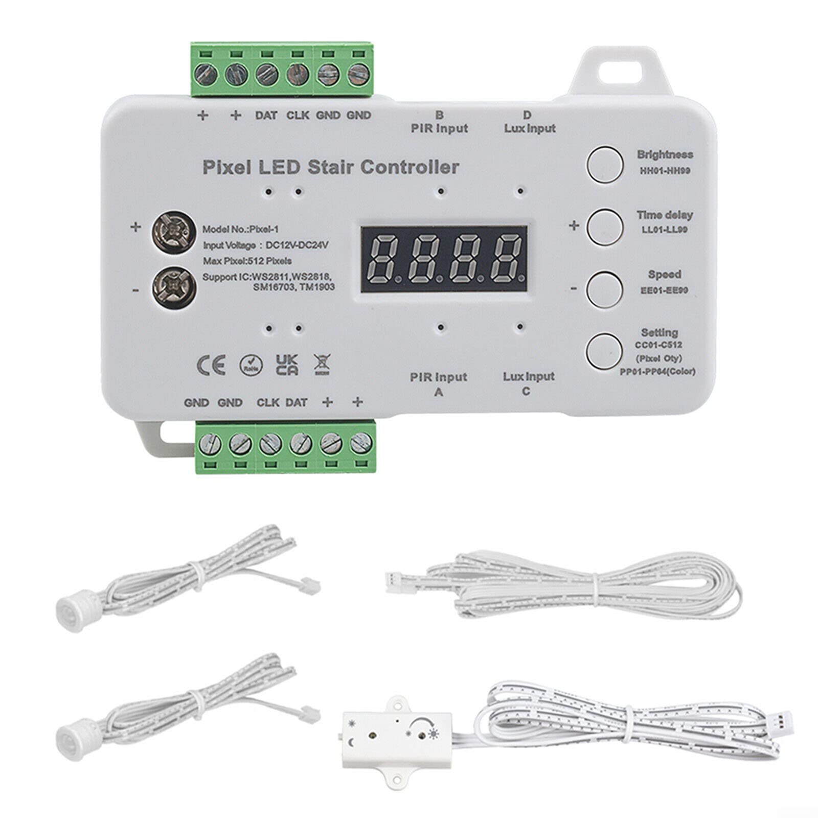 Pixel LED Treppenlichtregler Dimmbar Leiterbeleuchtung PIR Bewegungssensor Kit