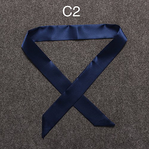 coolgoes 2u00a0piezas simple color bufandas accesorio para el pelo hairband cinta de bolso colorido pañuelo de seda C2