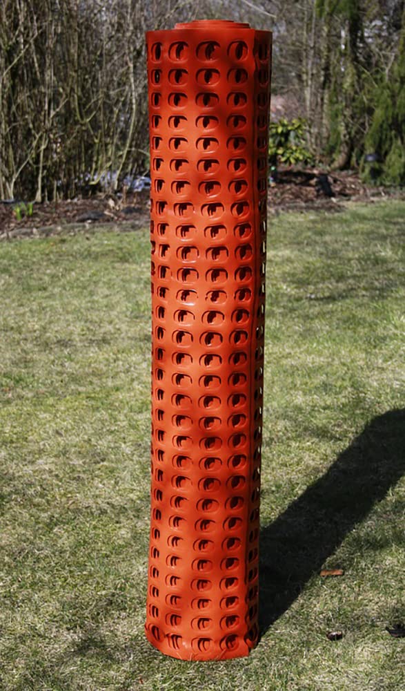 HaGa® Recinzione di bloccaggio, arancione, 50 m x 1,2 m di altezza, larghezza maglie 50 mm x 35 mm, ideale per cantieri, recinzione di sicurezza in plastica